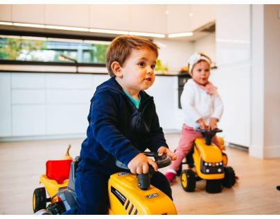 Falk Odstrkovadlo traktor JCB žlté s volantom a valníkom - Poškodený obal