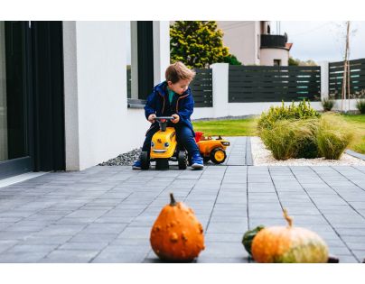 Falk Odstrkovadlo traktor JCB žlté s volantom a valníkom - Poškodený obal