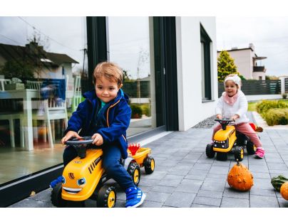 Falk Odstrkovadlo traktor JCB žlté s volantom a valníkom - Poškodený obal
