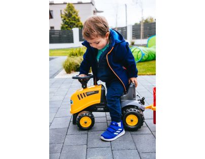Falk Odstrkovadlo traktor JCB žlté s volantom a valníkom - Poškodený obal