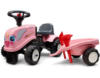 Falk Odstrkovadlo traktor Landini ružový s volantom a prívesom