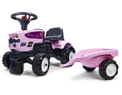 Falk Odrážadlo traktor Princess s prívesom ružovej