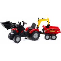 Falk Šlapací traktor Case IH Puma 240CVX s prednou a zadnou lyžicou a prívesom Falk Šlapací traktor Case IH Puma 240CVX s prednou a zadnou lyžicou a prívesom