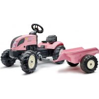 Falk Šliapací traktor County Star s valníkom ružový