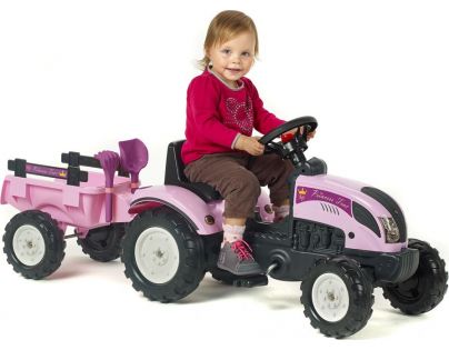 Falk Šlapací traktor Princess Ranch Trac s vozíkom