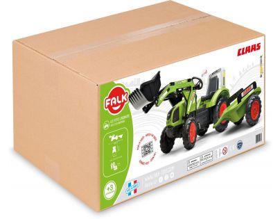 Falk Traktor šliapací Claas Arion 430 s valníkom a prednou lyžicou