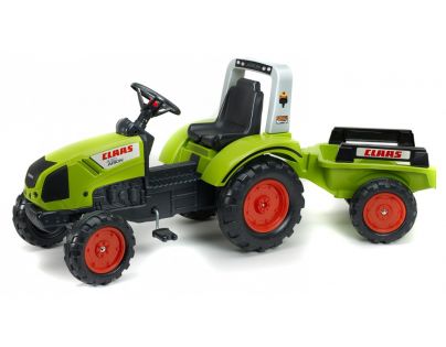 Falk Traktor šliapací Claas Arion 430 s vozíkom zelený