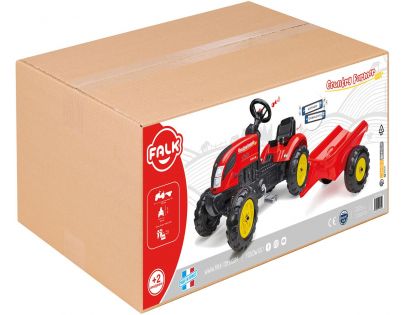 Falk Traktor šliapací Country Farmer s valníkom červený