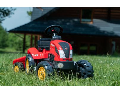 Falk Traktor šliapací Country Farmer s valníkom červený