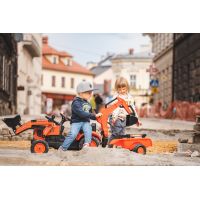 Falk Traktor šliapací Kubota M7171 oranžový s prednou i zadnou lyžicou 2