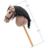 Faunica Hobby horse Lady Anne, hnedo-béžová kobyla s mihalnicami na tyči, šnúrková hriva 2