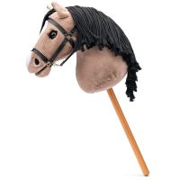 Faunica Hobby horse Lady Anne, hnedo-béžová kobyla s mihalnicami na tyči, šnúrková hriva