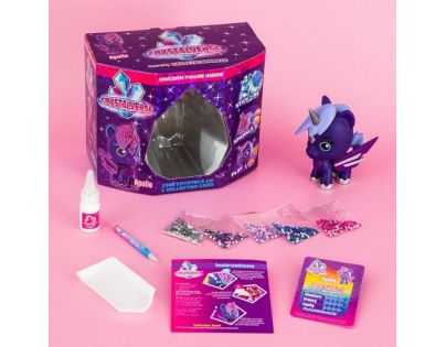 Figúrka galaktického jednorožca Crystalverse růžová