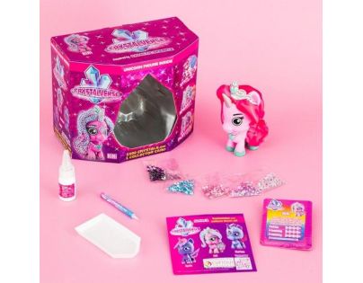 Figúrka galaktického jednorožca Crystalverse růžová