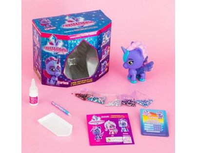 Figúrka galaktického jednorožca Crystalverse růžová