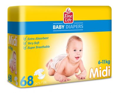 Fine Life MIDI  Diapers 68 pcs