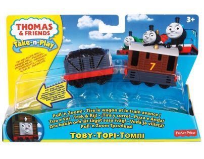 FISHER PRICE W6267 Mašinka Tomáš Take-n-Play Natahovací kovové mašinky - Toby