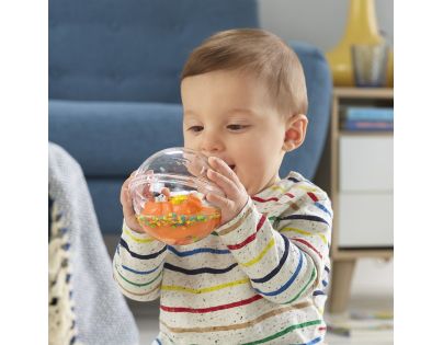 Fisher Price Zvieratko v guli oranžový medvedík