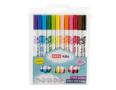 Fixy Easy Colours Oboustranné 12 barev vypratelné