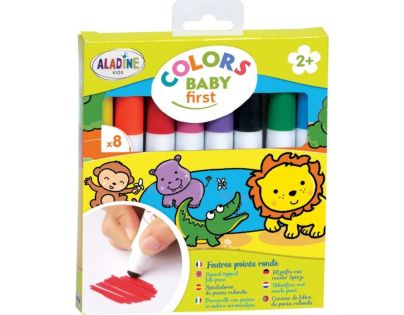 Aladine Fixy s okrúhlym hrotom Colors Baby First 8 ks