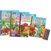 Foni Book Omaľovánky a aktivity Dinosaury 4 ks s pastelkami