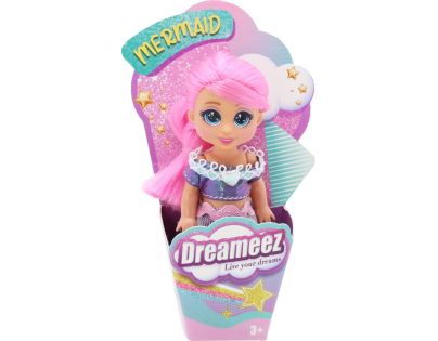 Funville Dreameez mini morská panna v kornútku tmavě růžové vlasy