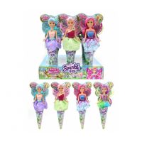 Funville Víla Sparkle Girlz květinová s křídly v kornoutu duhová sukně, fialové vlas,zelená křídla Funville Víla Sparkle Girlz květinová s křídly v kornoutu duhová sukně, fialové vlas,zelená křídla