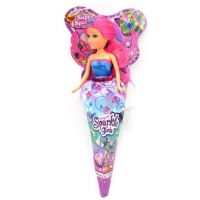 Funville Víla Sparkle Girlz květinová s křídly v kornoutu modré šaty,růžová křídla a vlasy Funville Víla Sparkle Girlz květinová s křídly v kornoutu modré šaty,růžová křídla a vlasy