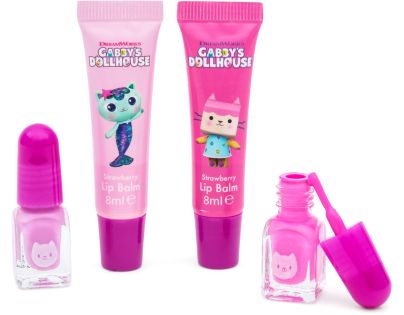 Gabbys Dollhouse set balzamov na pery a lakov na nechty
