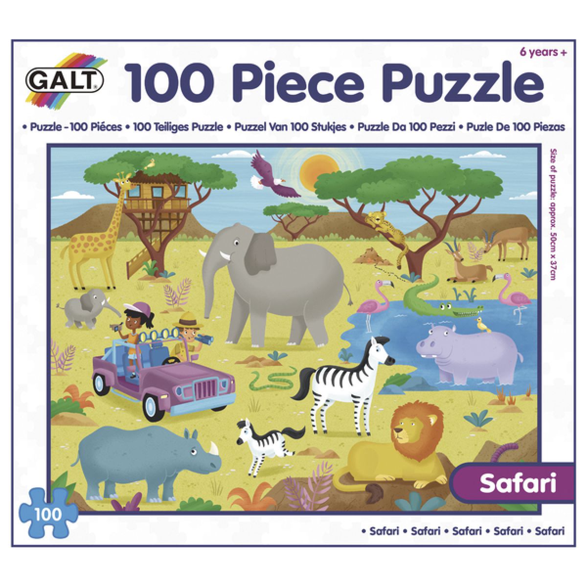 Galt Puzzle v krabici Safari 100 dielikov