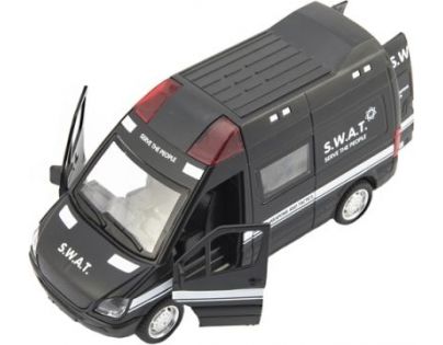 Garáž polícia Swat + auto 15 cm so svetlom so zvukom