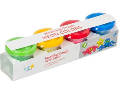 Genio Kids Kelímky s modelínou 4 barvy neon