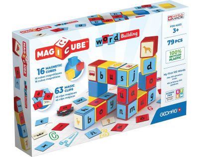 Geomag Magicube Word Building Recycled Clips 79 dielikov