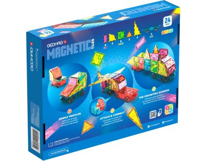 Geomag Magnetic Tiles Autá 24 dielikov