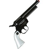 Gonher Kovbojský revolver kovový čierny 12 rán strieborná pažba - Poškodený obal