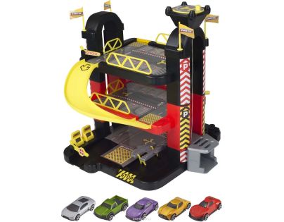 Halsall Teamsterz 3 poschodová garáž s 5 autíčkami - Poškodený obal