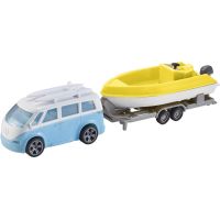 Halsall Teamsterz Karavan s prívesom a loďou Modré auto a žlutý člun