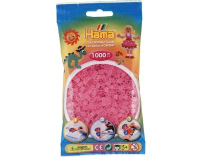 Hama H207-72 Midi Priehľadné ružové koráliky 1000 ks