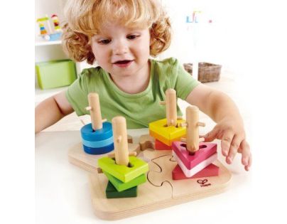 Hape Puzzle drevené kreatívne 16 dielikov