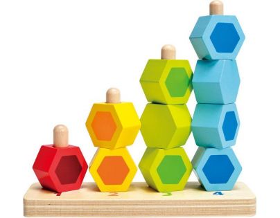 Hape navliekacie farebné šesťboké tvary