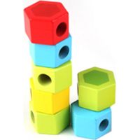 Hape navliekacie farebné šesťboké tvary 3