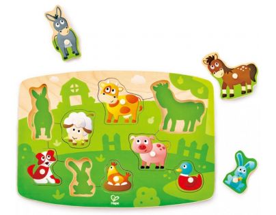 Hape Puzzle na doske Farmári 9 dielikov