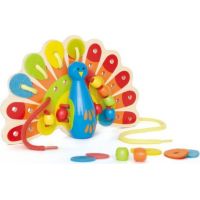 Hape drevený prevliekací a šnurovací páv 2