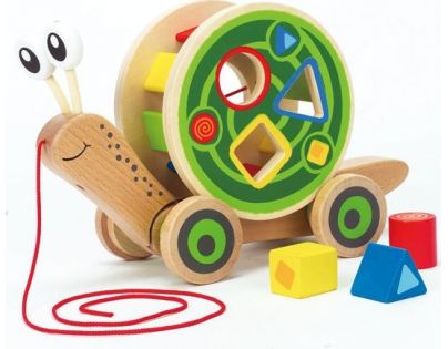 Hape Drevený ťahací motorický slimák