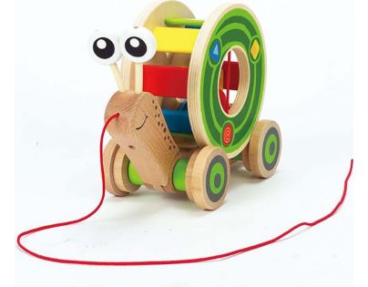 Hape Drevený ťahací motorický slimák
