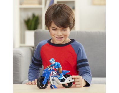Hasbro Avengers Super Heroes figúrka a motorka Captain America