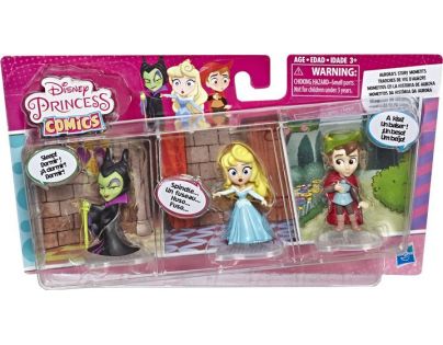Hasbro Disney Princess Mini princezná trojbalení Aurora, princ Filip a Zloba