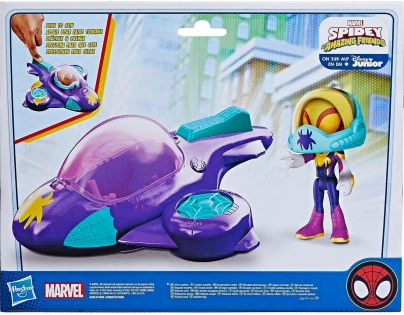Hasbro Spider-Man Spidey and his amazing friends Tématické vozidlo Ghost-Spider with Glide Spinner