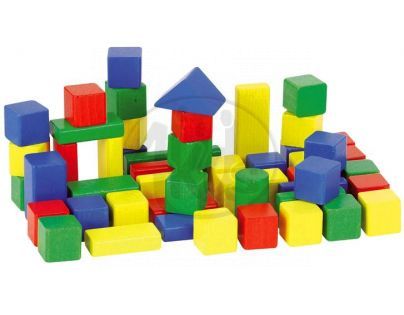 Dřevěné kostky kufřík 50 ks