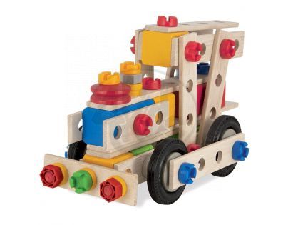HEROS S 39027 - Drevená konštrukčná súprava Constructor 100 dielov